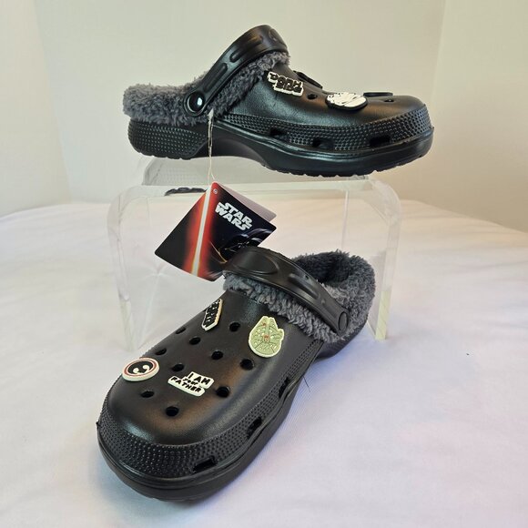 DISNEY Star Wars Clogs - Removable Fleece Lining & Charms with Strap Sz: 8.5/9.5